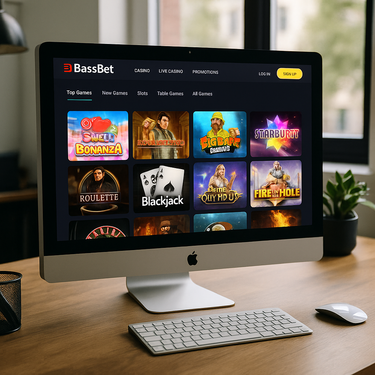 BassBet Casino - Desktop plattform med undervannstema